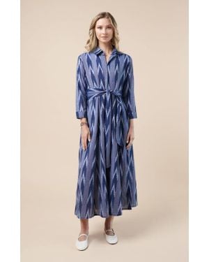 Guadalupe Luciana Ikat Dress - Blue