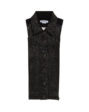 Veronica Beard Slate Rhinestone Dickey - Black