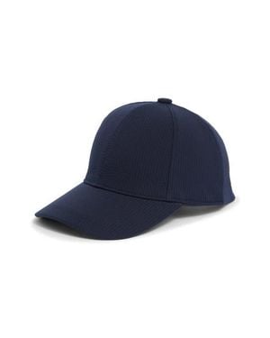 Vince Seersucker Baseball Cap - Blue