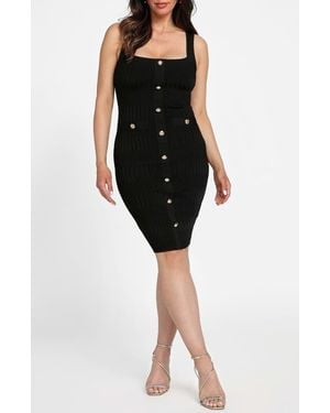 Marciano Janet Sleeveless Rib Sweater Dress - Black