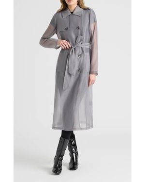 NVLT Sheer Trench Coat - Gray