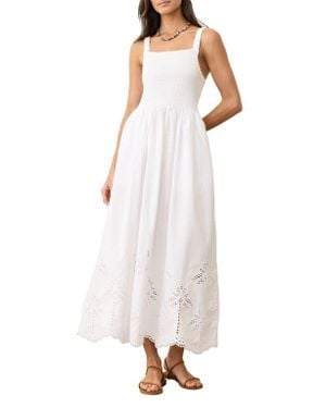Marine Layer Selene Fit & Flare Eyelet Embroidered Sundress - White