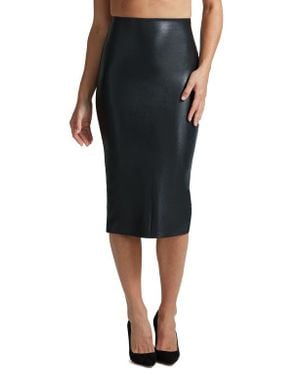 Commando Faux Leather Midi Skirt - Black