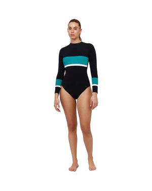 Free Sport by Gottex Aqua Chic Long Sleeve One Piece - Black