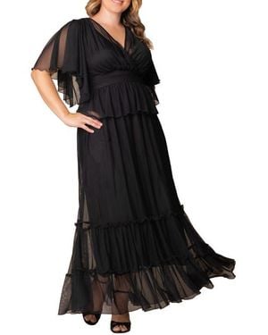 Kiyonna Graceful Tiered Gown - Black