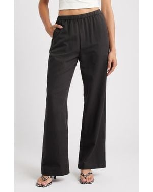 ARTLESS FOREVER Drew Cotton Blend Wide Leg Pants - Black