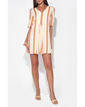 Adelyn Rae Aurora Stripe Long Sleeve Minidress - Red