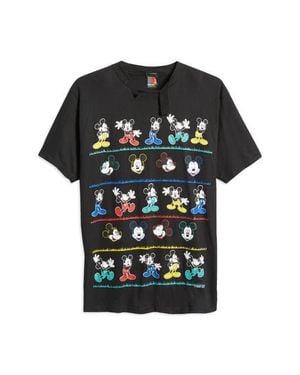 Disney Secondhand Ripped Mickey Mouse Graphic Tee - Black