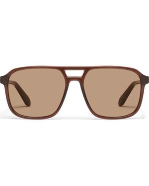 Quay On The Fly 57Mm Aviator Sunglasses - Brown