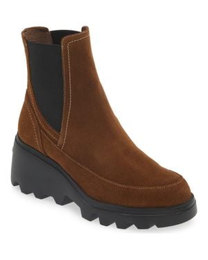 Wonders Platform Wedge Chelsea Boot - Brown