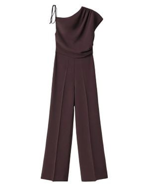 Mango Asymmetric Wide Leg Jumpsuit - Purple
