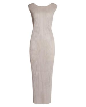 Pleats Please Issey Miyake New Colorful Basics 4 Pleated Sleeveless Dress - White