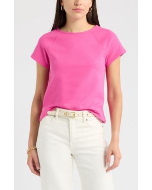 Caslon Short Sleeve Terry Sweatshirt - Pink