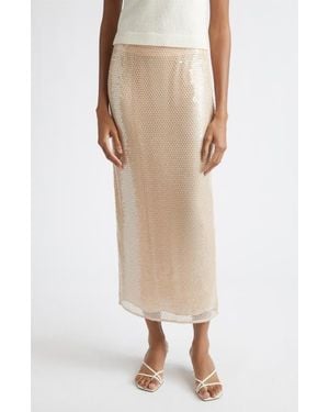 Toccin Leilani Sequin Knit Maxi Skirt - Natural