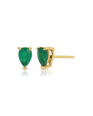 EF Collection Emerald Pear Stud Earrings - Green