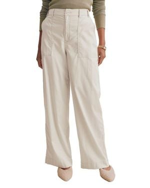Splendid Colette Wide Leg Stretch Cotton Blend Pants - Natural