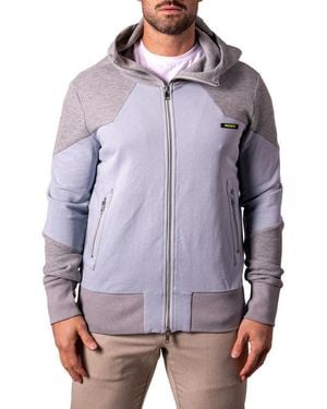 Maceoo Mixed Media Zip Hoodie - Purple