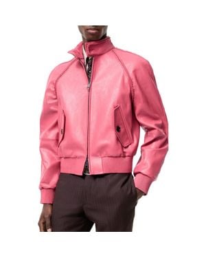 Burberry Leather Locksley Jacket - Red