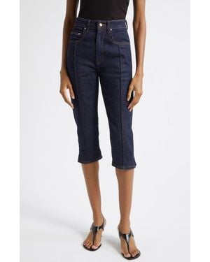 OSSOU Russet High Waist Crop Jeans - Blue