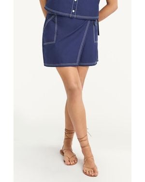 Vitamin A Ashley Cover-Up Wrap Skirt - Blue