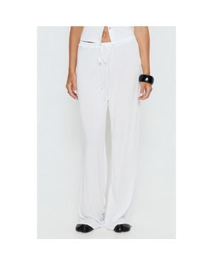 Princess Polly Gavrielle Pull-On Straight Leg Jersey Pants - White