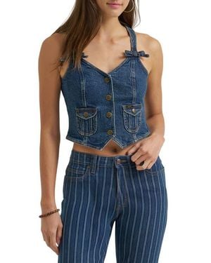 Lee Jeans Patch Pocket Denim Vest - Blue