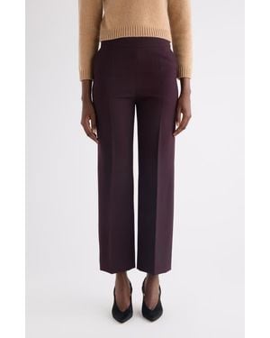 Chloé Straight Leg Wool Crepe Pants - Multicolor