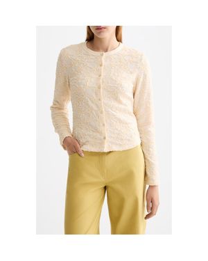 Scotch & Soda Soutache Detail Knit Button-Up Shirt - Yellow