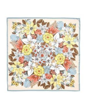 Echo Floral Bouquet Silk Square - White