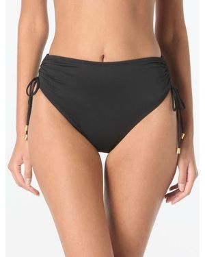 Coco Reef Inspire Shirred High Waist Bikini Swim Bottom - Black