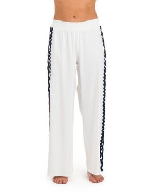La Blanca Poolside Linen Blend Cover-Up Pants - White
