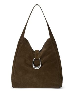 STAUD Maya Suede Hobo Bag - Brown