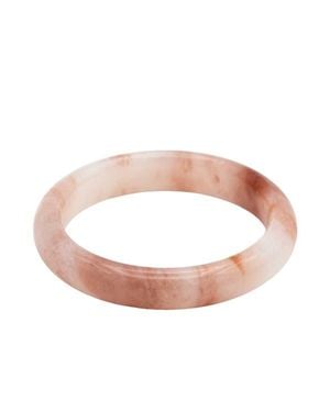 seree Peach Blossom Jade Stone Bangle - Pink