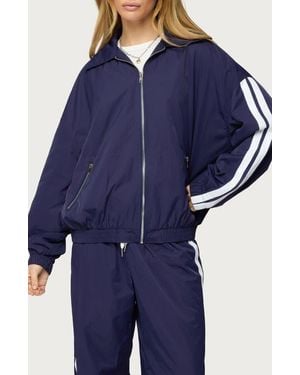 Edikted Kieran Stripe Nylon Track Jacket - Blue