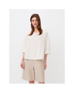 Masai Madyrentha Round Neck Oversized Blouse - White