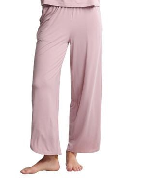 Barefoot Dreams Jersey Crop Wide Leg Pants - Pink