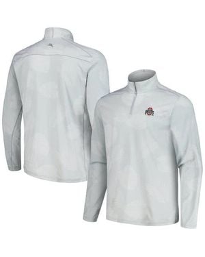 Tommy Bahama Mississippi State Bulldogs Delray Frond Islandzone Half-Zip Jacket - Gray