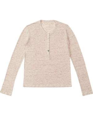 Fortela Coralie Seraph Melange Linen T-Shirt - White