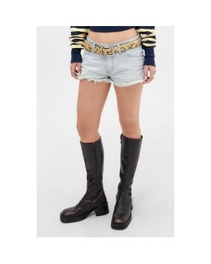 BDG Minnie Distressed Denim Cutoff Shorts - Blue