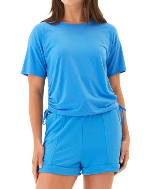 Threads For Thought Shirley Drawstring Cinched Jersey T-Shirt - Blue