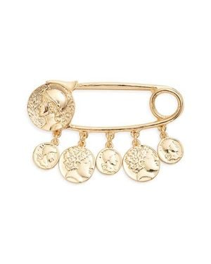 Kenneth Jay Lane Coin Charm Brooch - Natural