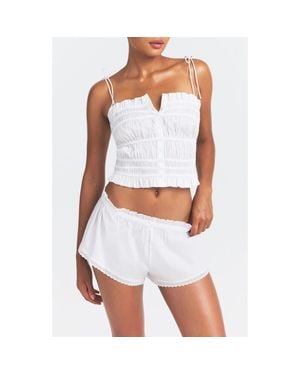 Skims Poplin Apparel Ruffle Camisole - White