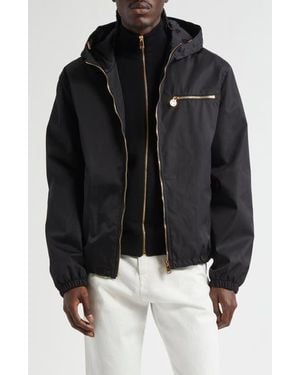 Versace Nylon Twill Hooded Windbreaker - Black