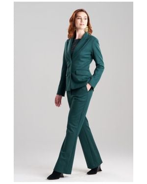 Natori Double Jersey Two Button Peak Lapel Blazer - Green