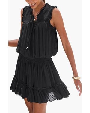 Lascana Ruffle Trim Dress - Black