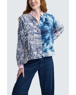 Luukaa Dahlia Printed Muslin Shirt - Blue