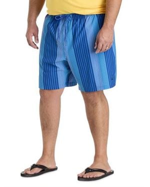 Nautica Big & Tall Vertical Stripe Swim Trunks - Blue