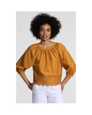Lands' End Gathered Eyelet Top - Multicolor
