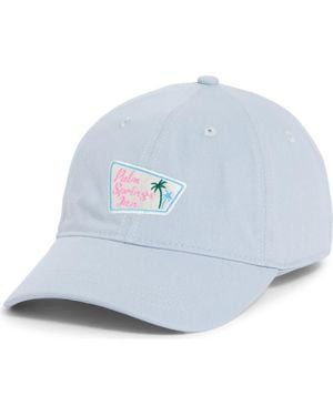 Frasier Sterling Embroidered Palm Spring Inn Canvas Adjustable Baseball Cap - Blue
