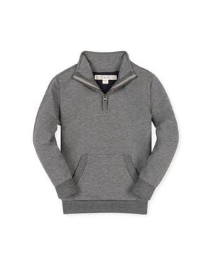 Hope & Henry Kids' Organic French Terry Half-Zip Kanga Pullover - Gray